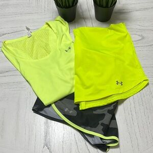 Under Armour Vibrant Yellow and Black Activewear Set
